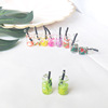 Fruit accessory, bottle, phone case, earrings, resin with accessories, Korean style, new collection, handmade