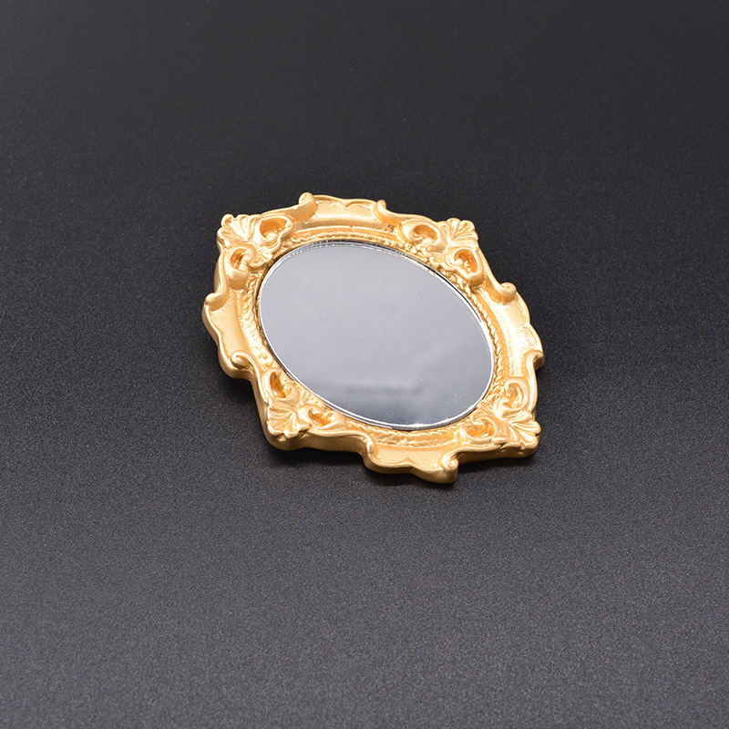 Vintage Carved Mirror Photo Frame Cold Wind Alloy Brooch display picture 5