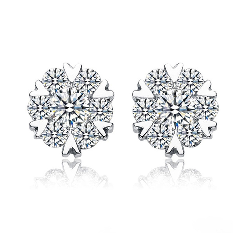 2020新款欧美钻石白金耳环女 GIA钻石耳钉1克拉钻饰品可加工定制
