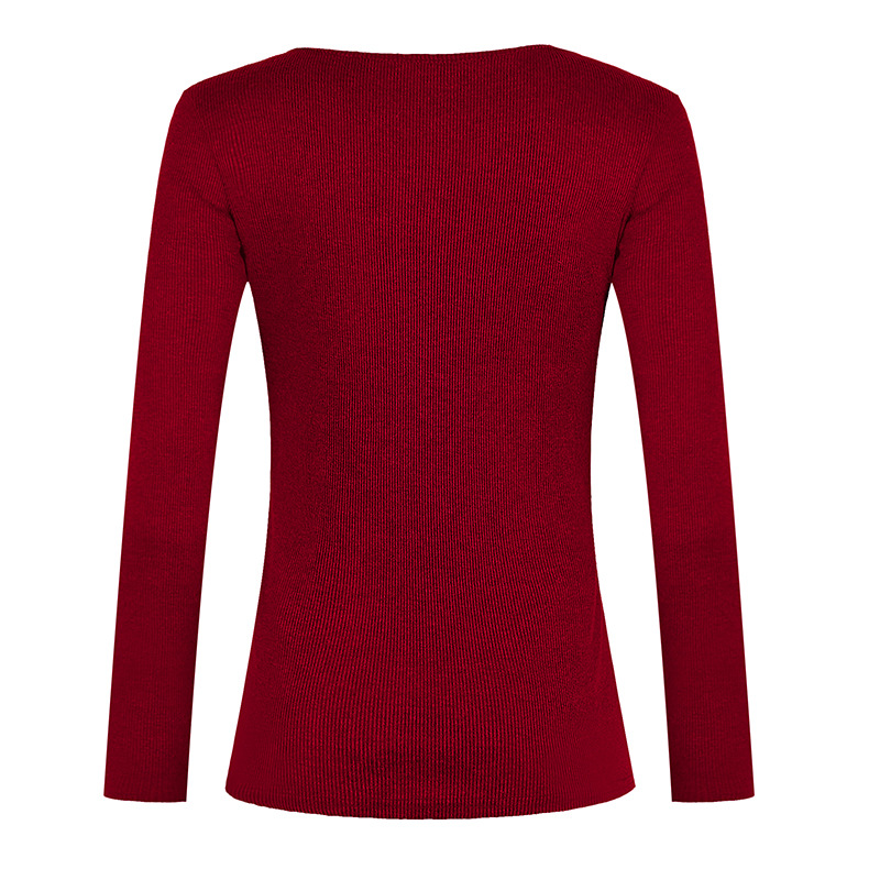 women s solid color long-sleeved sweater top  NSKX10145