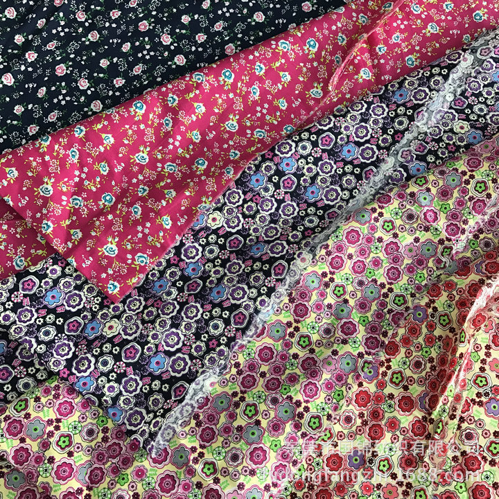 棉布小碎花衬衫面料 田园风格印花布 夏季连衣裙花布