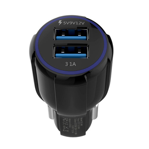 qc3.0 fast charging car charger 3.1A one to two QC 3.0 car mobile phone charger dual usb car charger