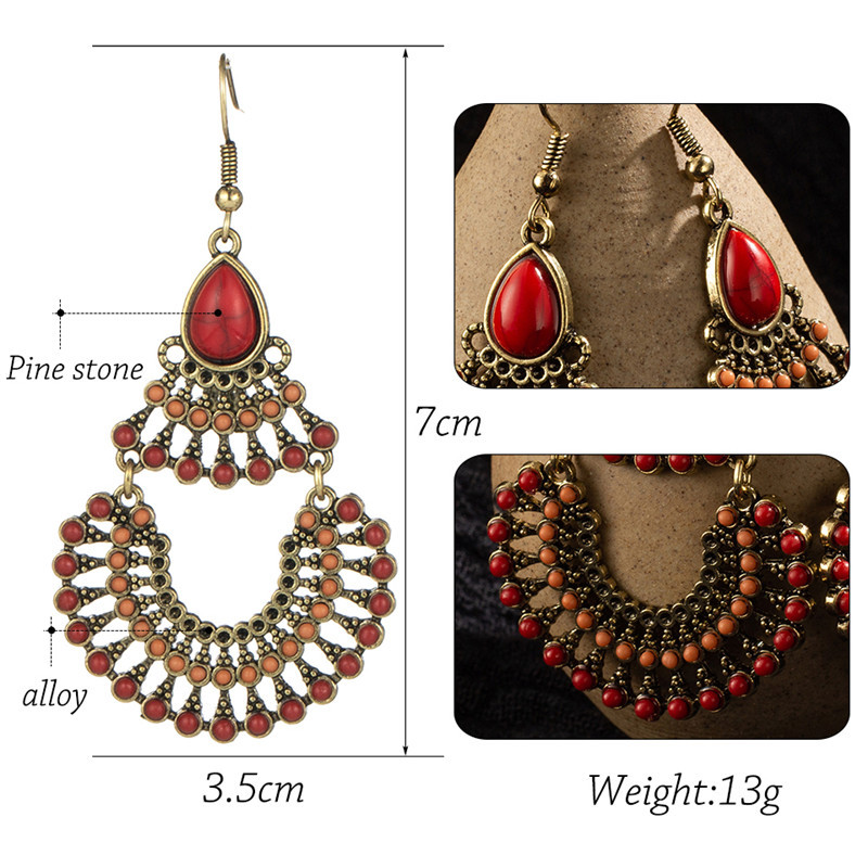 Ethnic Style Classical Retro Geometric Oval Earrings display picture 1