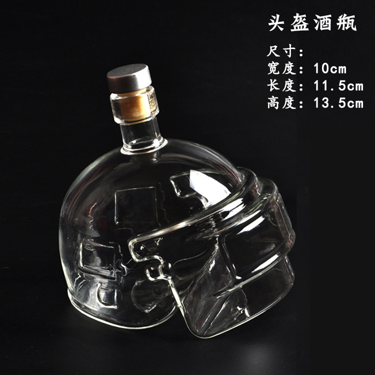 Venta directa de fábrica casco botella de vino cráneo vodka botella de vino creativo botella de vidrio casco botella de vino