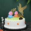 Chinese Windsai Crane Cake Respuent Golden Acrylic Cake Inserting Flag Three -piece Dessert Dessert Decoration