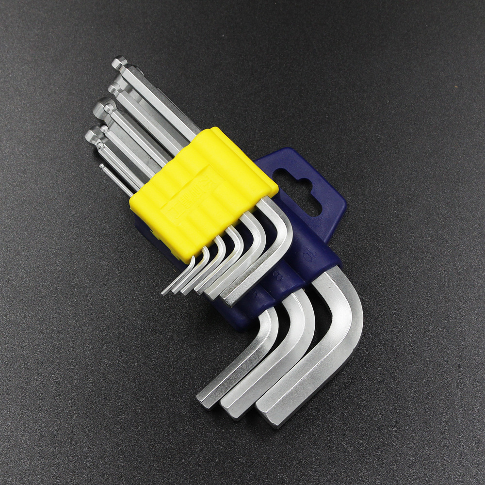 长城精工塑插亚光球头标准/加长内六角扳手组套扳手套装五金工具