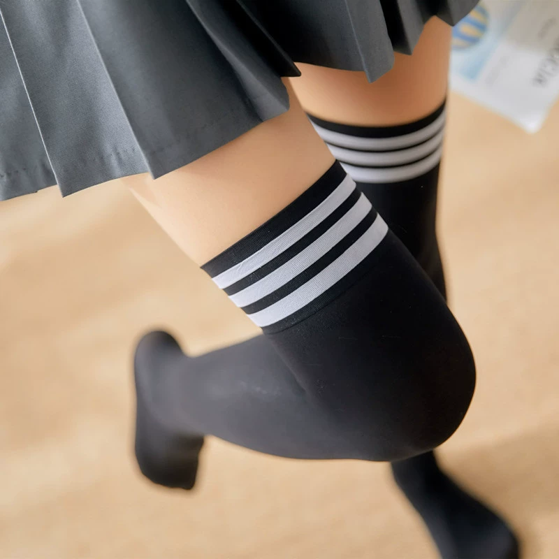 Over‑the‑Knee Stockings, 80D Velvet Thigh‑High, Summer Thin Semi‑Opaque, One Size