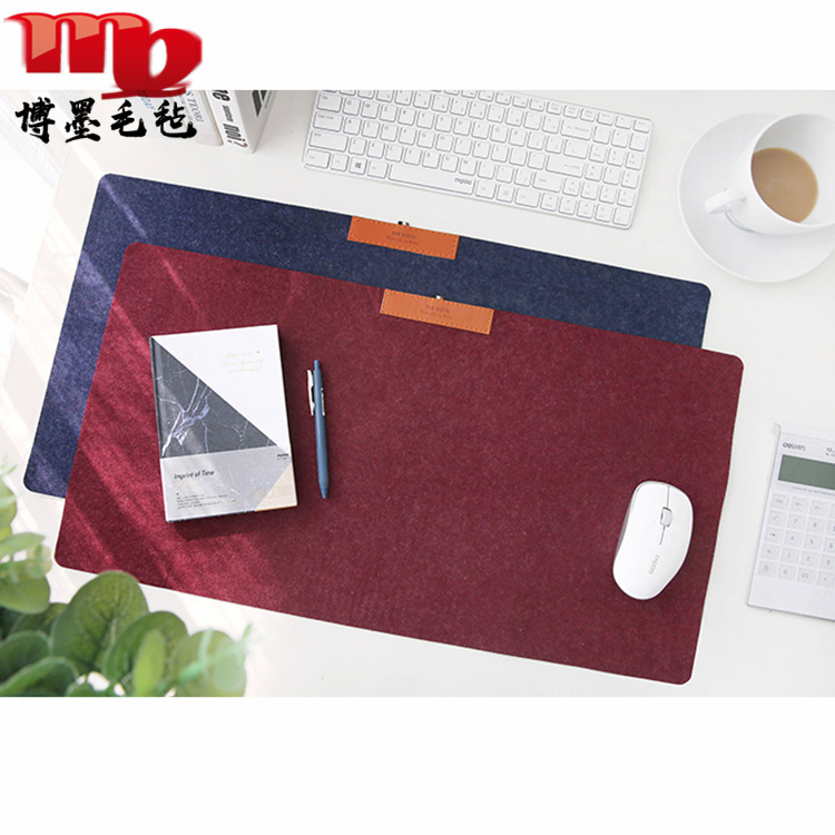 办公桌毛毡大号鼠标垫 简约防滑鼠标垫毛毡桌垫鼠标垫可印logo
