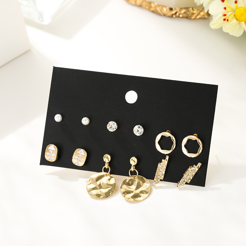 Simple And Exquisite Small Earrings Wholesale Geometric Earrings Set 6 Pairs Of Earrings Wholesale display picture 6