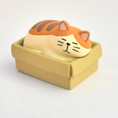 Zakka Grocery Japan decole happy Tiger Cat Stationery storage box desktop Decoration prop student gift
