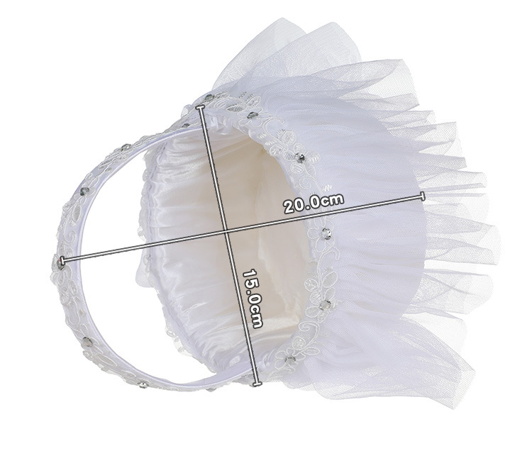 Wedding products, wedding products, wedding products, wedding products, Western-style creative wedding flower baskets, white lace trim, bridesmaid flower girls scattering flowers, small wedding supplies wholesale detail image 5