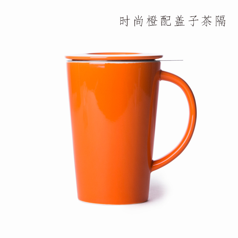 Taza de cerámica de agua taza de café creativa taza de oficina taza de té con tapa barrera de té regalos de fuga