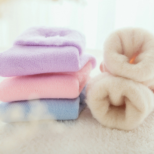 Autumn and winter new socks for women wholesale brushed thickened plus velvet floor socks warm and heating women's socks super thick ski socks