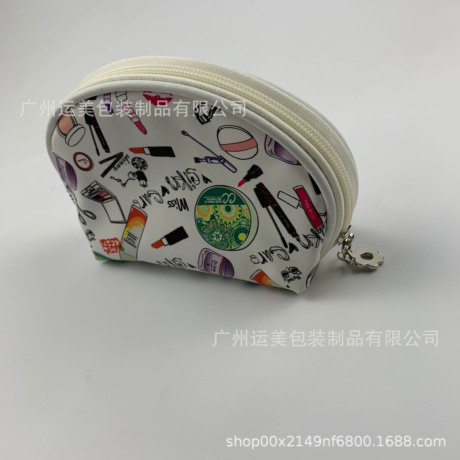 专业pu皮革化妆包满版印刷洗漱包PU皮化妆品收纳袋