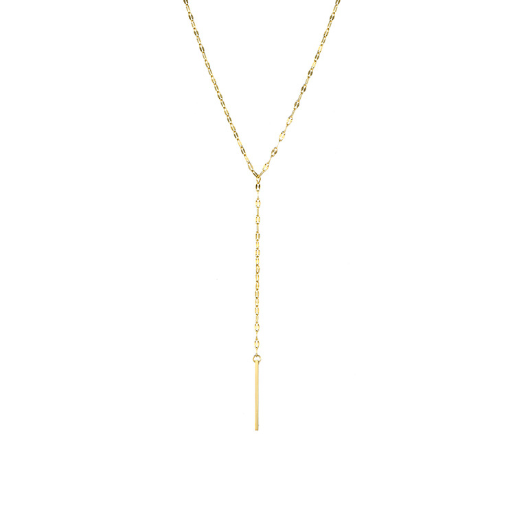 Emanco Grenz Überschreitende Neue Produkte Europäische Und Amerikanische Edelstahl Kette Halskette Weibliche Einfache Vergoldete Schlüsselbein Kette Halskette display picture 5