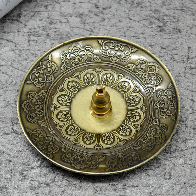 莲花香盘香插沉香炉香台香托线香檀香盒家用室内供佛茶道创意摆件