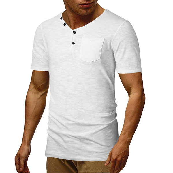 European and American summer slim V-neck men’s versatile short sleeve t-shirt men