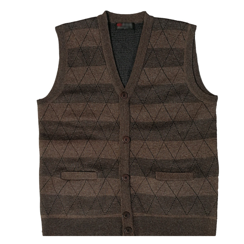 (2개) 노인 플러스 사이즈 니트 카디건 와이드 양복 조끼를위한 봄 스웨터 중년 남성 느슨한 조끼 세대