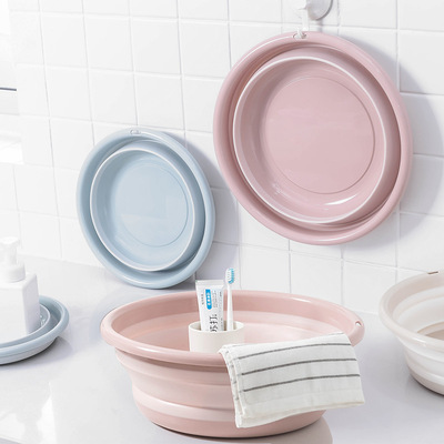 可折叠洗脸盆小旅行便携式泡脚水盆塑料大号洗衣盆家用洗澡洗脚盆|ms