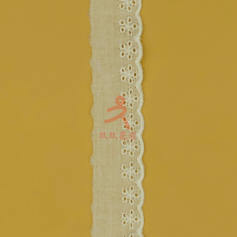 厂家直销 新款无弹TC花边 镂空小花朵花边 棉线花边 现货供应