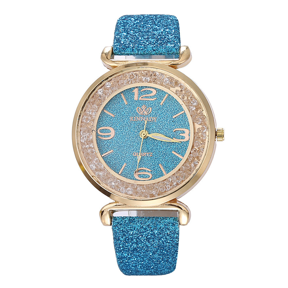 Fashion Starry Sky Glitter Belt Ball Dial Quartz Watch display picture 6