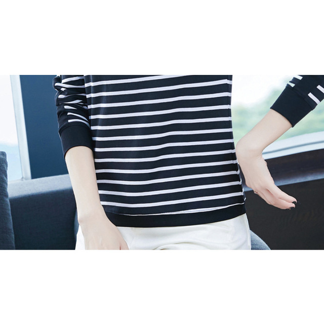 Stripe T-shirt and long sleeve blouse