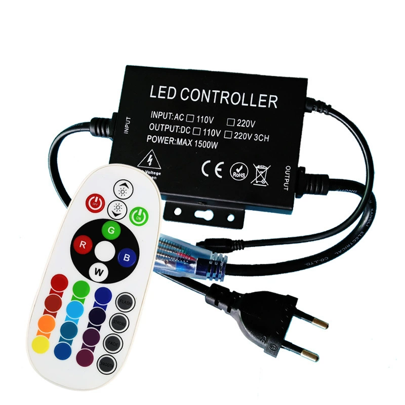 Light strip, controller, colorful LED lamp, plug, 220v, 16 colors, remote control