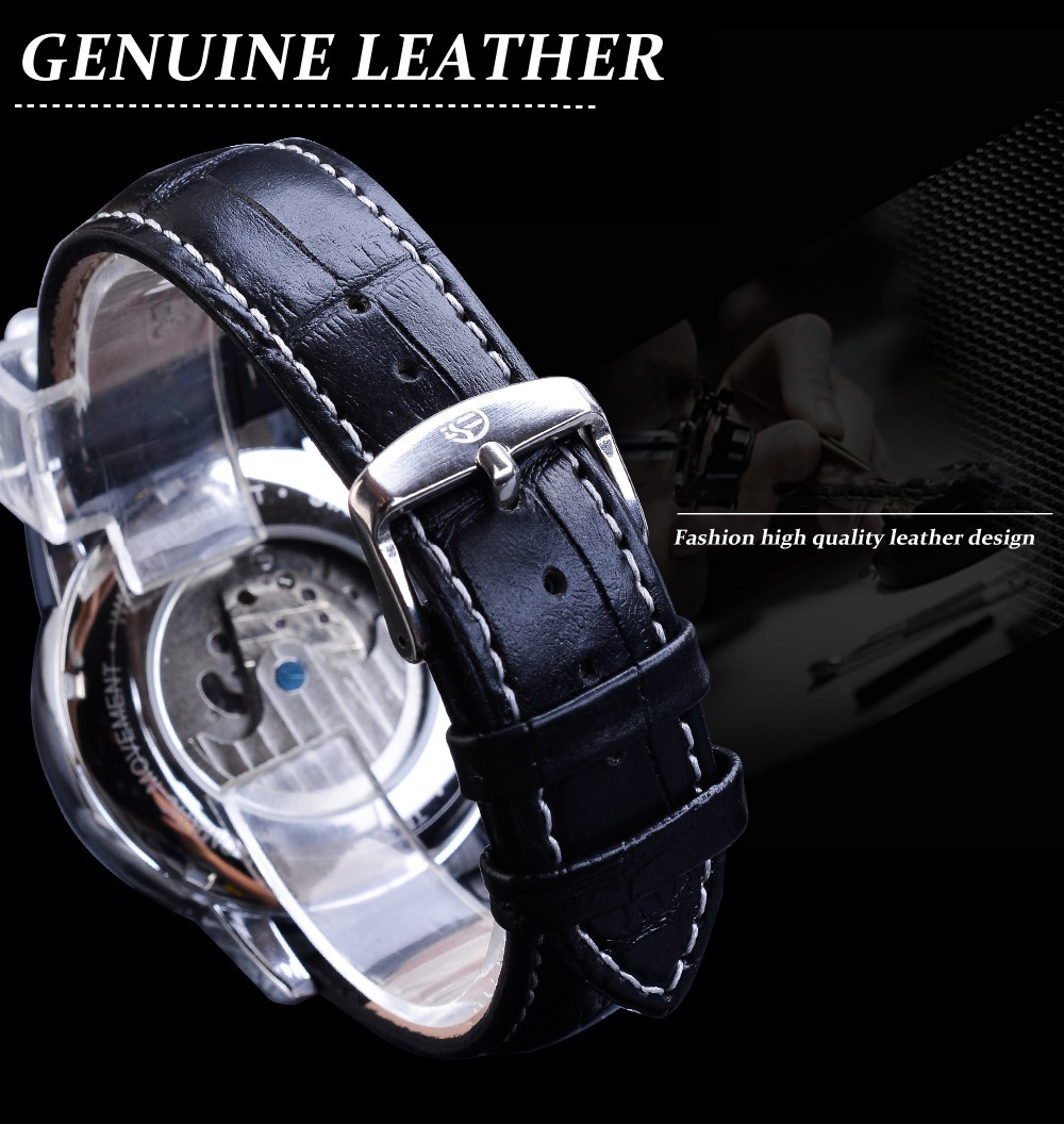 Forsining Men's Mechanical Wrist Watch Automatic Skeleton Moon_voghion.com