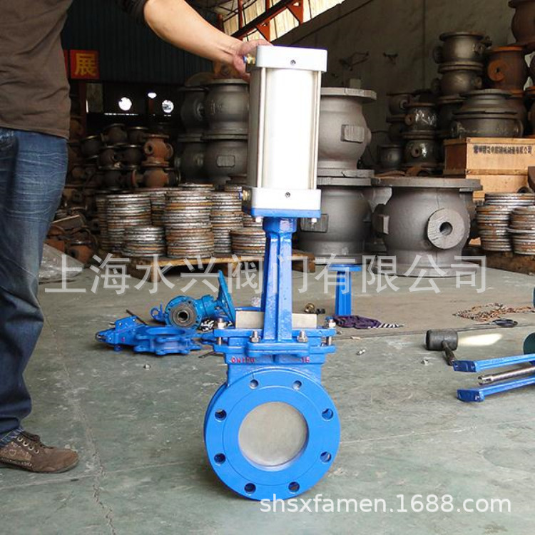 PZ673Y-6C气动刀型闸阀 气动浆液阀 气动耐磨刀闸阀 气动插板阀