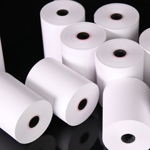 Directly supplied from the manufacturer, single-layer printing paper, 75*60 carbonless copy cash register paper, pin type printing paper, restaurant receipt paper