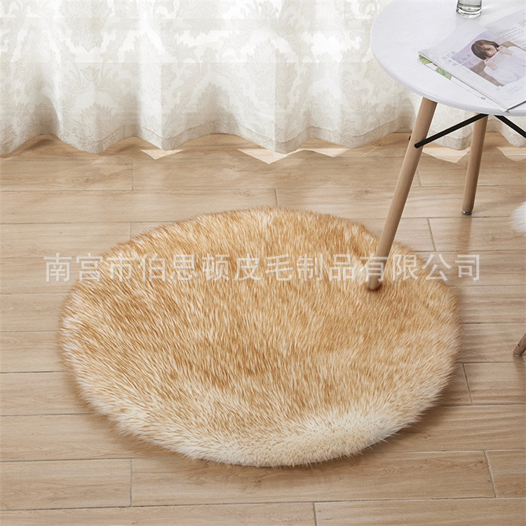 One piece drop shipping plush round carpet floor mat imitation Australian wool carpet indoor round carpet floor mat