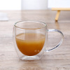 Egg -shaped double -layer glass home transparent glass bubble cup high borosilized glass insulation milk coffee cup