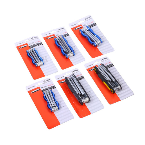 Wholesale large plywood plum blossom matte inner hexagonal set portable repair tools 8-piece set flat head wrench