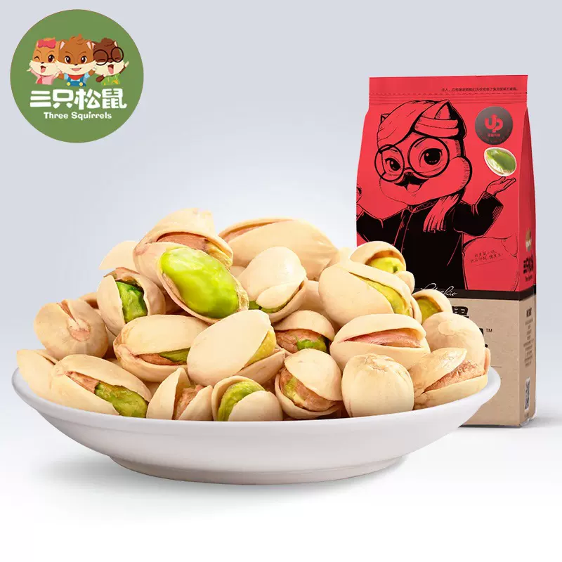 【三只松鼠_开心果185g】休闲食品小吃孕妇零食坚果干果开口手剥