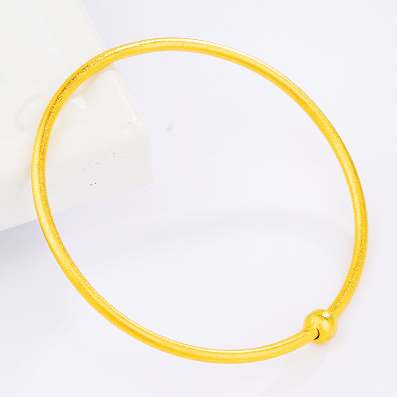 Celebridad en línea arena viva cuentas de oro pulsera mujer imitación oro todo partido chica pulsera abierta chapado en oro pulsera de cuentas de bricolaje