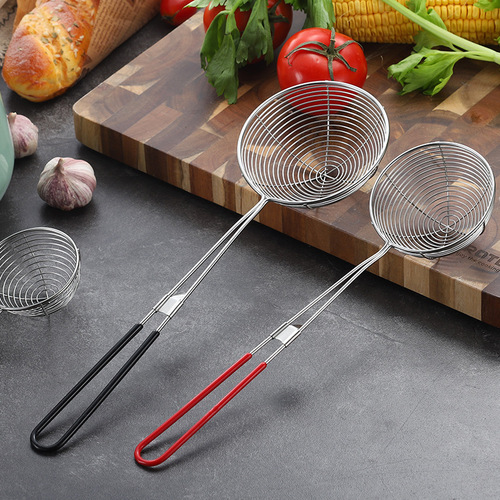 Encrypted coil wall-mounted stainless steel hot pot spoon colander Sichuan hot pot tableware line leak net leak small soup colander