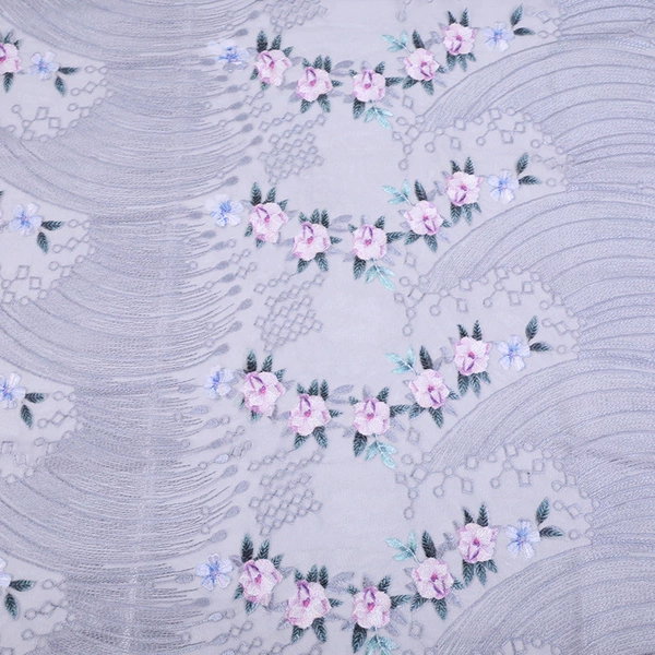 Gray* embroidered lace