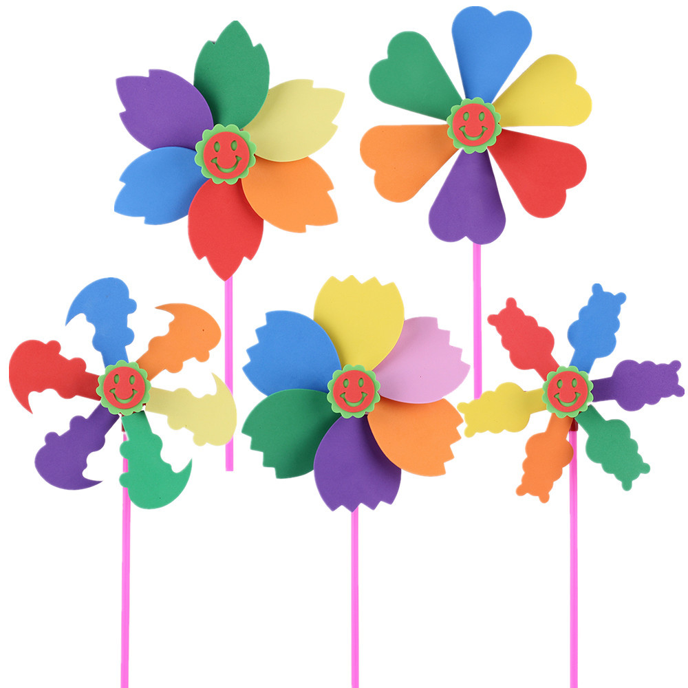 Creativo hecho a mano EVA tridimensional pasta de seis colores del molino de viento paquete de material DIY material de arte educativo