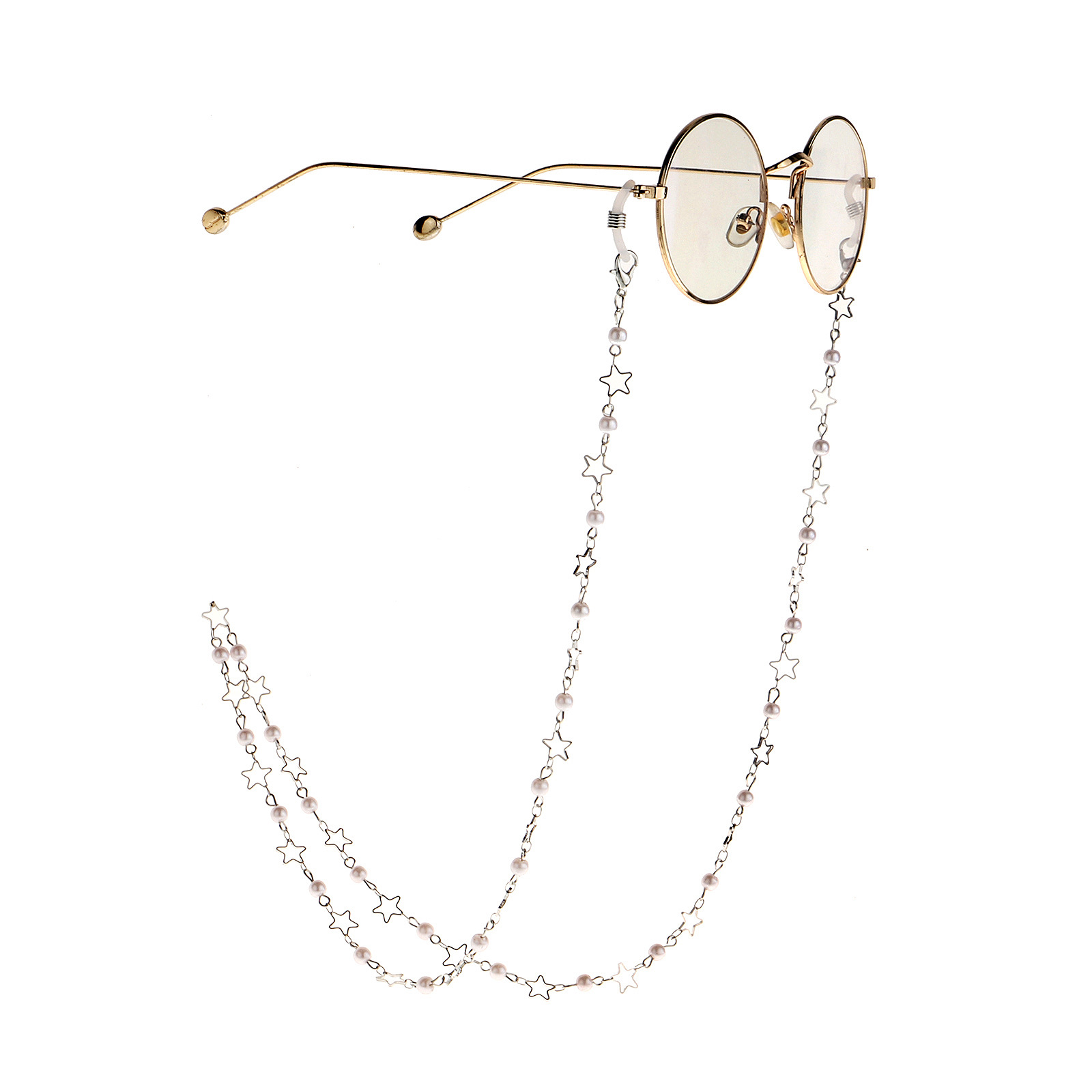 20g Weight Metal Material Gold, Silver Color Fashion Simple Pearl Star Glasses Chain 2