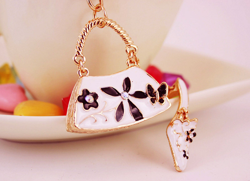 38g Weight Alloy, Metal Material Women'S Gender Pink, Red, Blue, Black Color  Cute Creative Ladies Handbag Shape Car Keychain 9