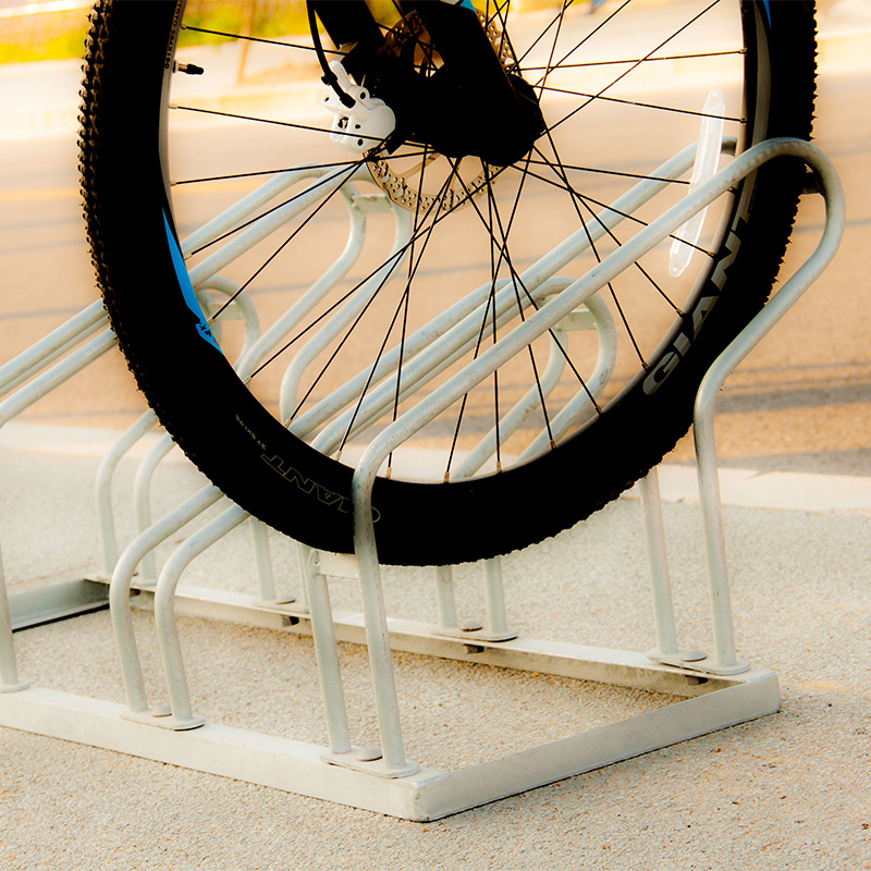 苏州可来图规格多样碳钢停车架  自行车泊车防盗联排高低停车位
