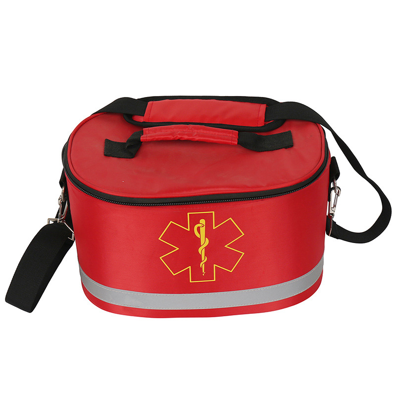 大容量圆桶形急救包 带隔层医药保温收纳包 户外单肩出诊包医药包