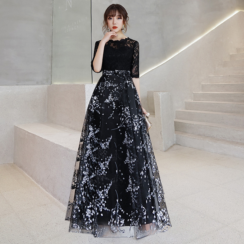 Vestido de Noche 2025, Nuevo Vestido de Banquete Otoñal, Vestido de Fiesta de Reunión Anual, Vestido Mini Elegante y Digno para Mujer