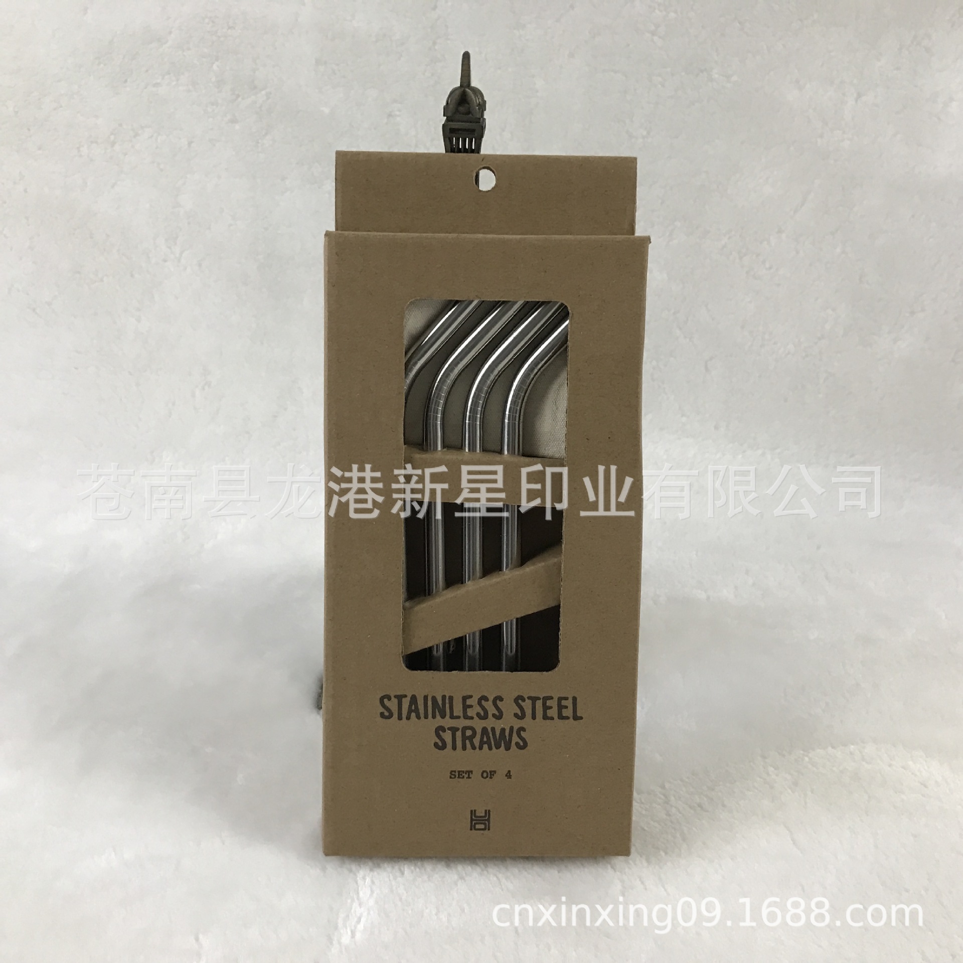 不锈钢吸管纸盒定做 E型瓦楞盒挂盒单色LOGO印刷