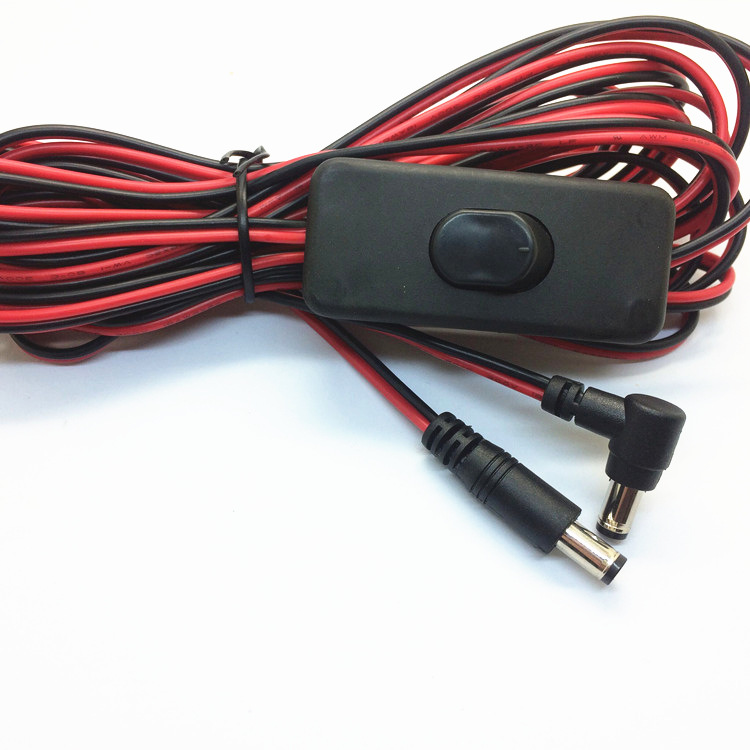 弯对直DC5521 DC5525音叉直流DC线带开关电源适配器输出线