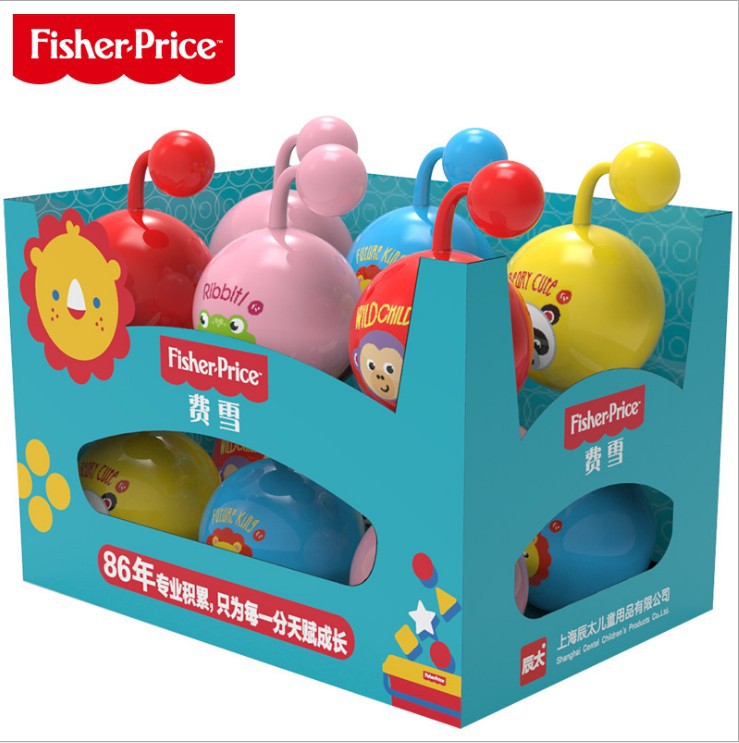 费雪甩甩球摇铃球组合0-3-12个月宝宝婴幼儿童充气球类玩具F0528
