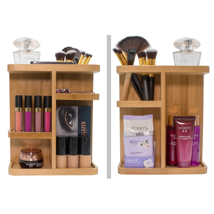 Bamboo Cosmetic Storage Cabinet Desktop Creative Cosmetic Storage Custom Support Proofing
