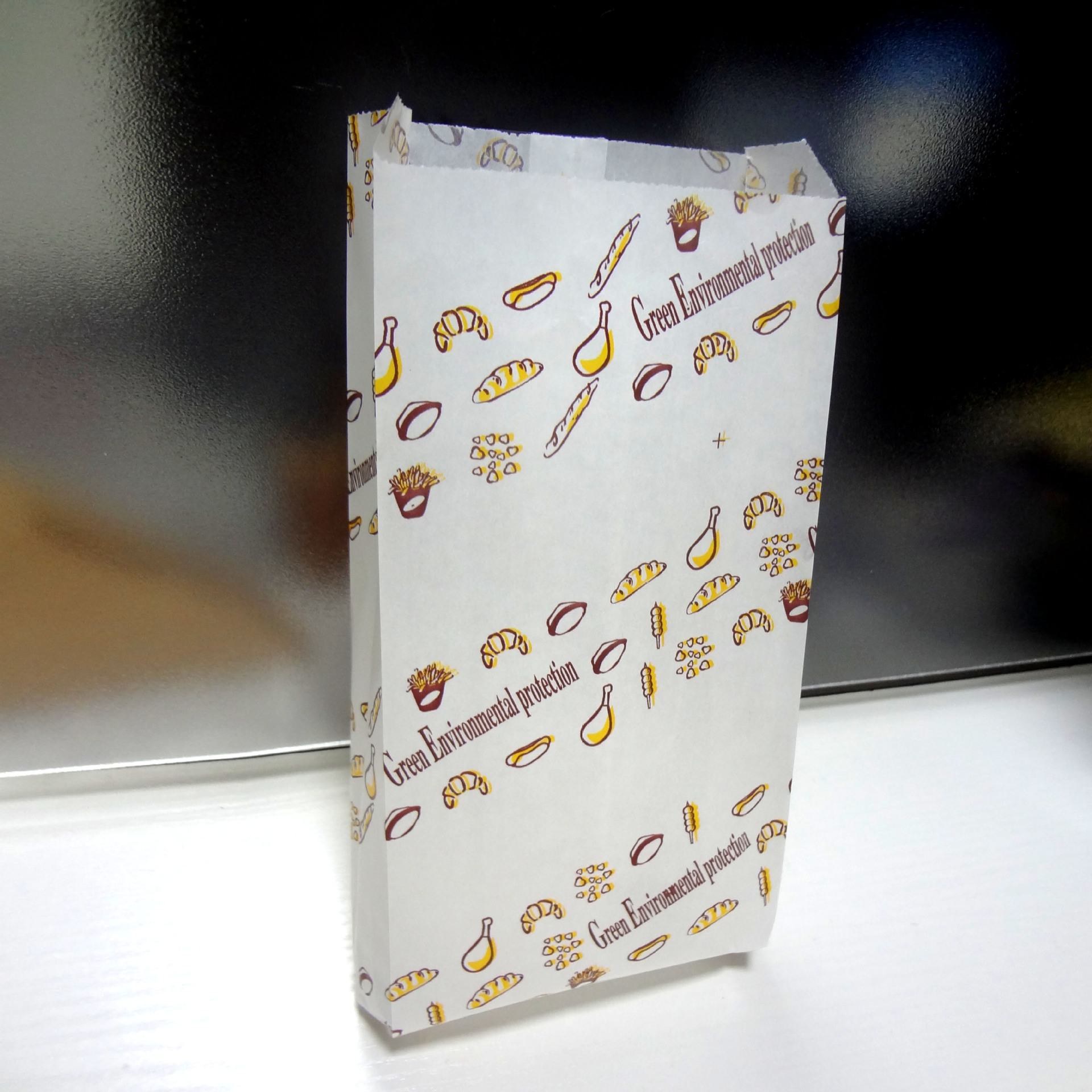 12.5x28一次性面包点心薯条鸡排防油风琴小吃面包纸袋2000/箱