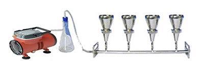 四联不锈钢抽滤器（带泵）型号:BH61-XLDH-HDG-4A库号：M406674