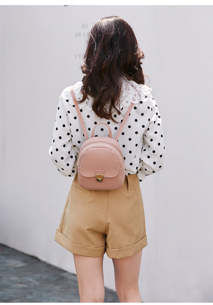Zipper Closure Type Solid Color Daily Street Women's Backpack
